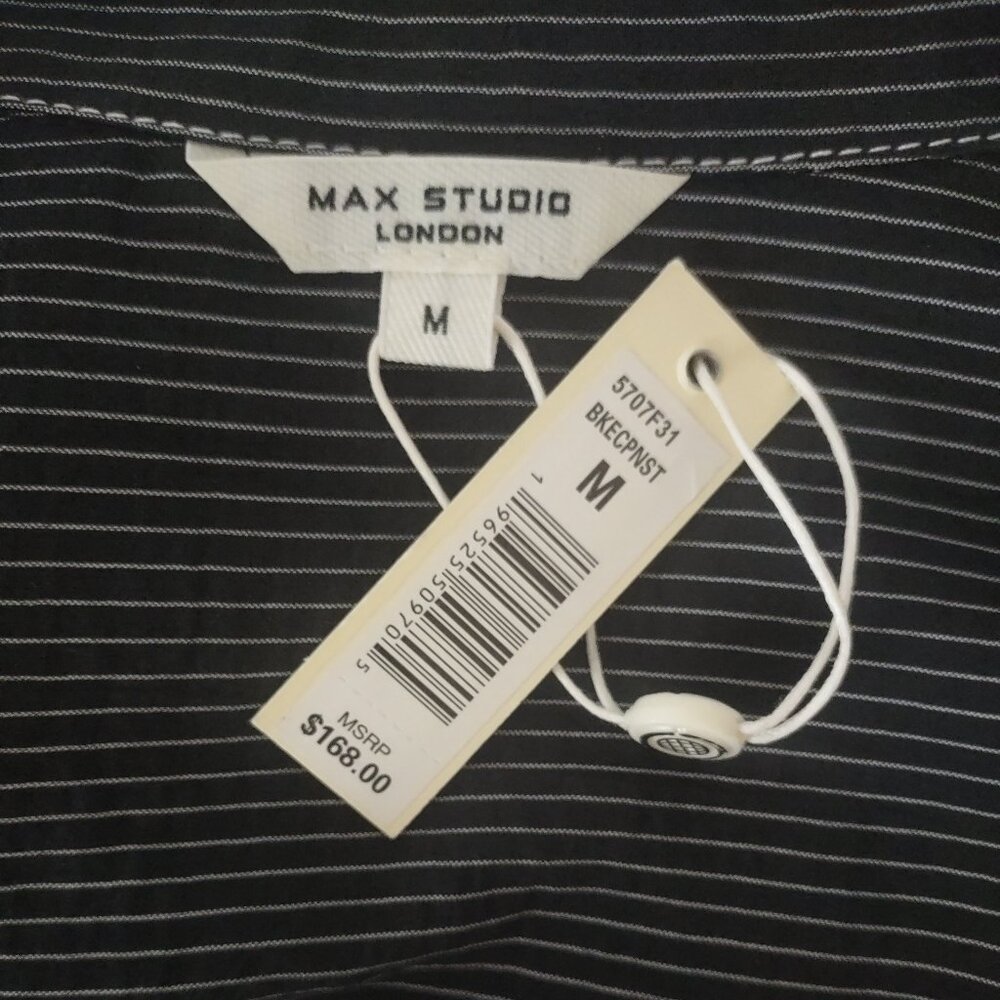 Max Studio Pinstripe Appliqué Button-Up Shirt - Size MEDIUM - Picture 8 of 8
